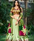 Lehenga choli for women, Tussar silk printed lehenga choli - ReadyToWearshop