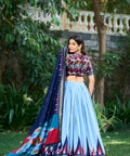 Lehenga choli for women, Tussar silk printed lehenga choli - ReadyToWearshop