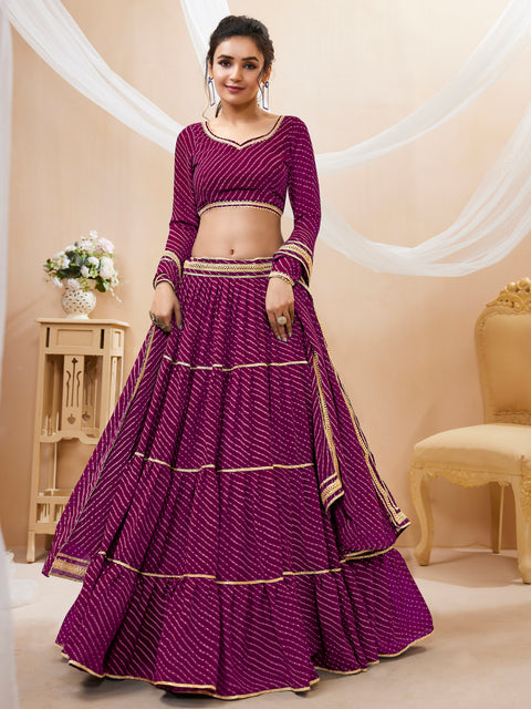 Beautiful Purple Color Party wear Heavy Lehenga Choli for Women with Dupatta Sequence Lehenga Choli In USA