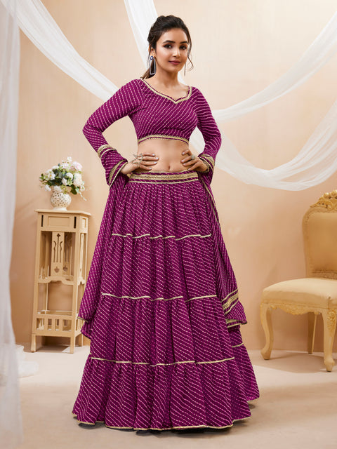 Beautiful Purple Color Party wear Heavy Lehenga Choli for Women with Dupatta Sequence Lehenga Choli In USA