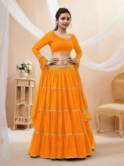 Radiant Yellow Color Party wear Heavy Lehenga Choli for Women with Dupatta Sequence Lehenga Choli In USA