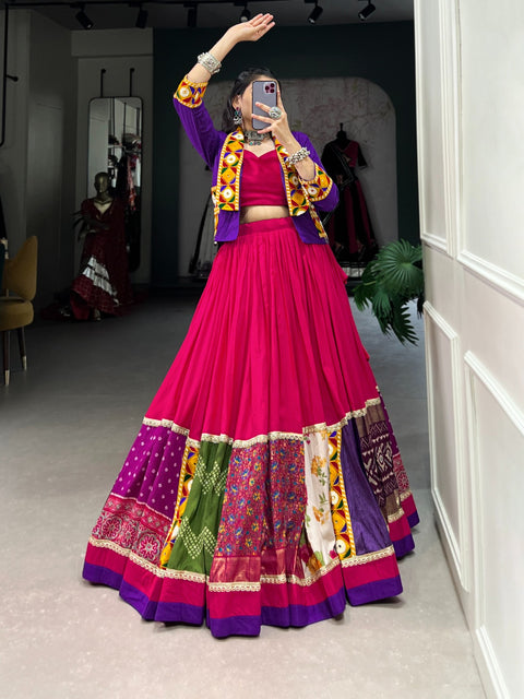 Pink Unique Look for Garba Nights For Navaratri For Women