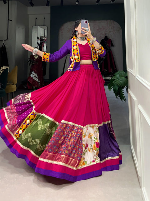 Pink Unique Look for Garba Nights For Navaratri For Women