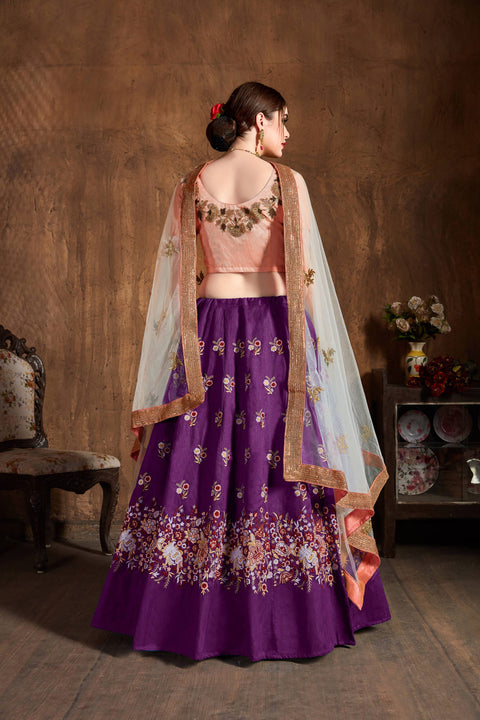 Glamorous Purple fancy lehenga Choli for women with Dupatta in USA