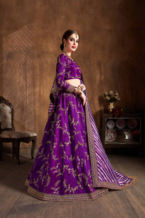 Stunning Purple fancy lehenga Choli for women with Dupatta in USA