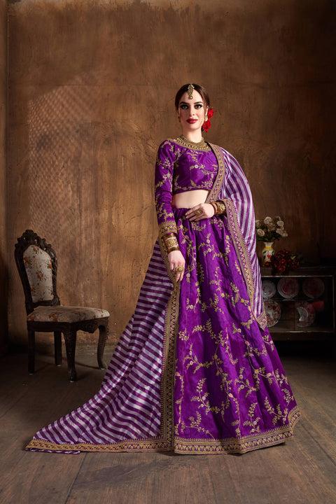 Stunning Purple fancy lehenga Choli for women with Dupatta in USA