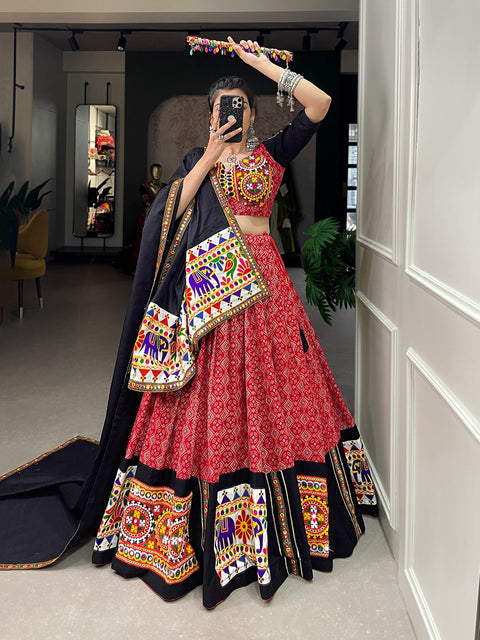 Trendy Red Navratri lehenga choli