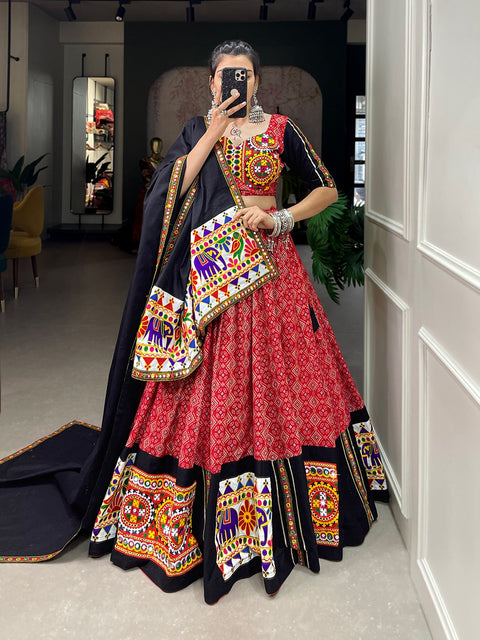 Trendy Red Navratri lehenga choli