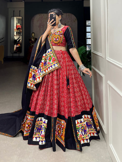 Trendy Red Navratri lehenga choli