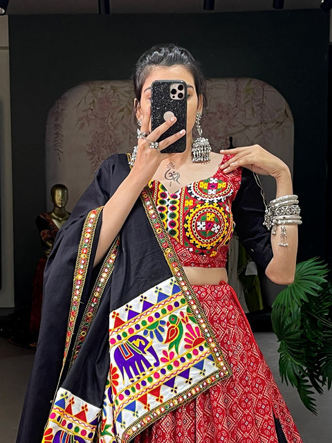 Trendy Red Navratri lehenga choli