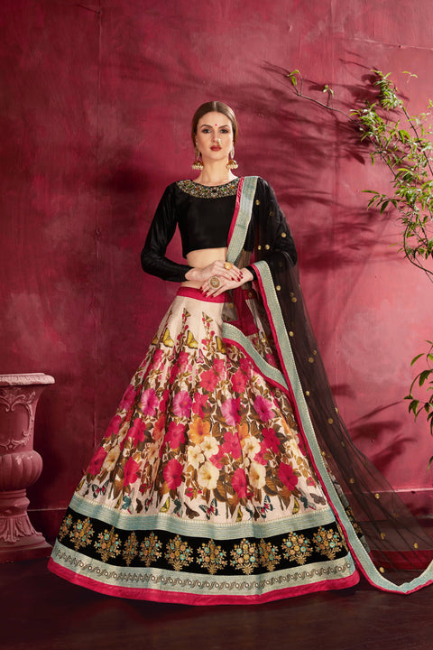 Black Multicolor Stylish fancy lehenga Choli for women In Wedding Occasion with Dupatta in USA