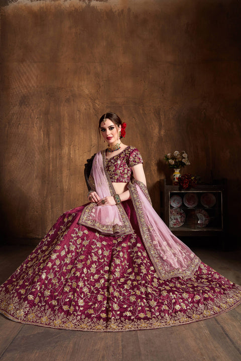 Glamorous Rubey Red fancy lehenga Choli for women with Dupatta in USA