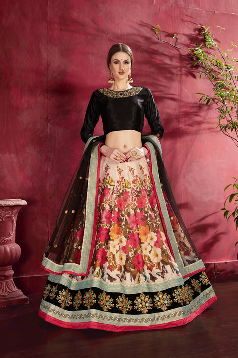 Black Multicolor Stylish fancy lehenga Choli for women In Wedding Occasion with Dupatta in USA