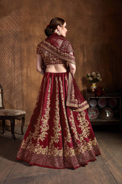 Maroon Graceful fancy lehenga Choli for women with Dupatta in USA