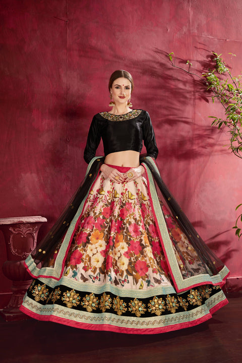 Black Multicolor Stylish fancy lehenga Choli for women In Wedding Occasion with Dupatta in USA