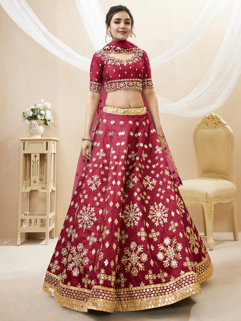 Stunning Red Wedding wear Heavy Lehenga Choli for Women with Dupatta Sequence Lehenga Choli In USA