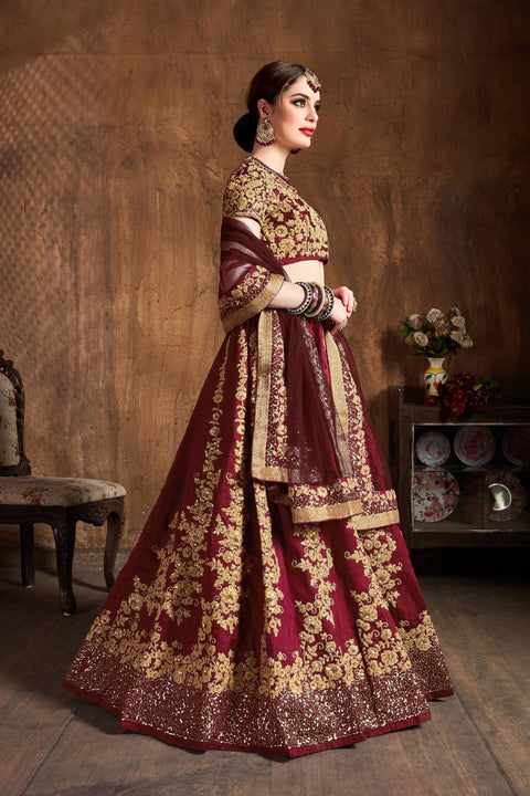 Maroon Graceful fancy lehenga Choli for women with Dupatta in USA