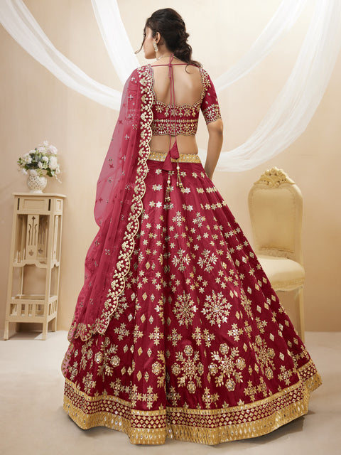 Stunning Red Wedding wear Heavy Lehenga Choli for Women with Dupatta Sequence Lehenga Choli In USA