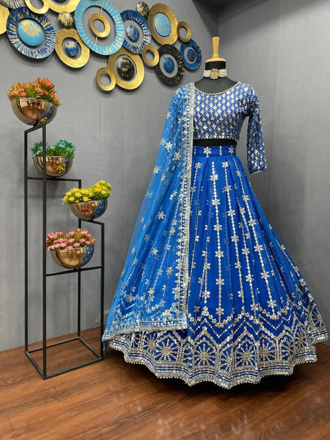 Pretty Indian Designer Ready partywear Georgette with  Sequins Embroidered Work with Drawstring With Hand Made Heavy Tassels - ReadyToWearshop