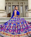 Amazing royal blue banarasi silk lehenga choli for women readytowear in USA,FreeShipping Lehenga choli With Dupatta lehenga choli for girls - ReadyToWearshop