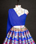 Amazing royal blue banarasi silk lehenga choli for women readytowear in USA,FreeShipping Lehenga choli With Dupatta lehenga choli for girls - ReadyToWearshop