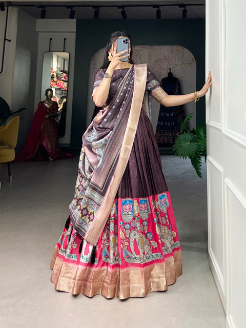 Silk Sequnce fancy lehenga Choli for women with Dupatta in USA