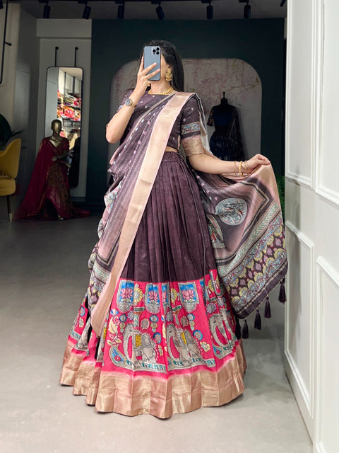 Silk Sequnce fancy lehenga Choli for women with Dupatta in USA