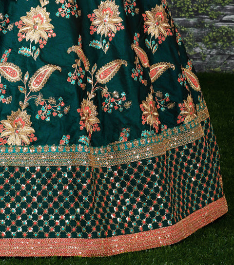 Teal Blue Be a symbol of bespoke Indian beauty with this truly traditional lehenga For Women In Wedding Wear