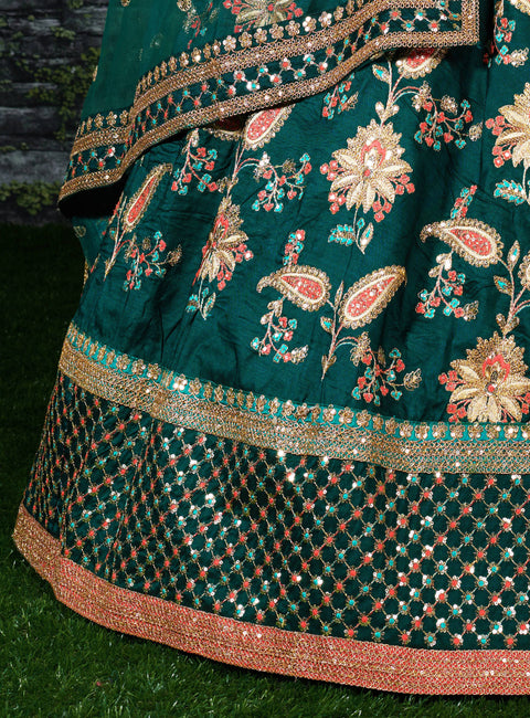 Teal Blue Be a symbol of bespoke Indian beauty with this truly traditional lehenga For Women In Wedding Wear