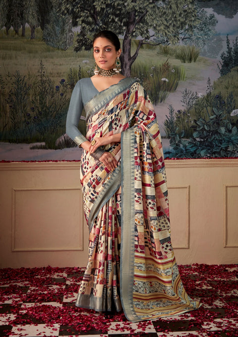 Tusser Silk with blouse in USA, Perfect for Indian wedding sequins saree