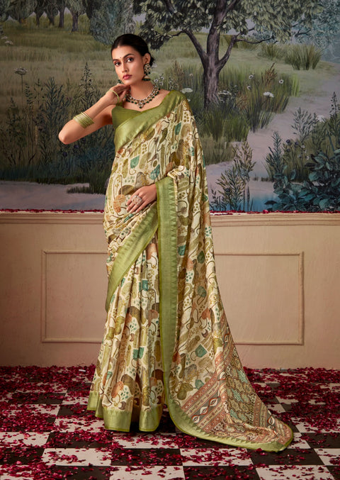 Tusser Silk with blouse in USA, Perfect for Indian wedding sequins saree