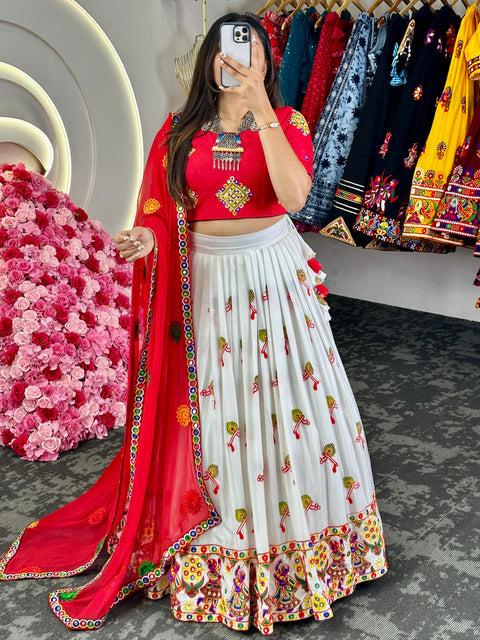 White Your Ethnic Wardrobe with a Reyon Lehenga Choli For Women In This Navratri