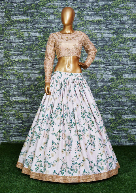 White Lovely georgette Sabyasachi Floral Lehenga Choli For Wedding Wear For Women In USA