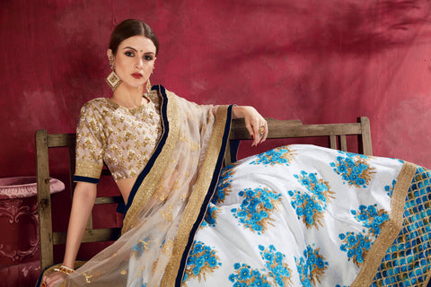 Cream And Beige Traditional fancy lehenga Choli for women In Wedding Occasion with Dupatta in USA