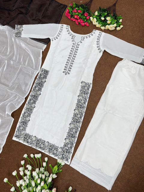 White Designer Jimmy Choo White Plazzo Suit Set For Woman In USA