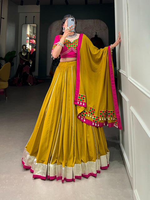 Navratri nights shine brighter with pure rayon and intricate Gamthi work chaniya choli For Women In USA