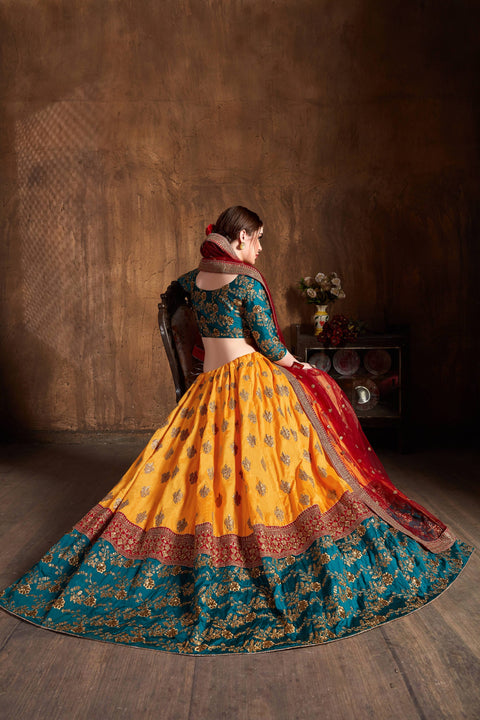 Dazzling Yellow fancy lehenga Choli for women with Dupatta in USA