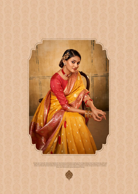 Yellow Tissue Silk Indian Wedding Wear saree with blouse in USA, Perfect for Indian Wedding Wear, partywear sequins saree